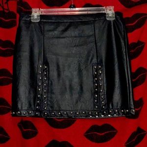 Black vegan leather skirt